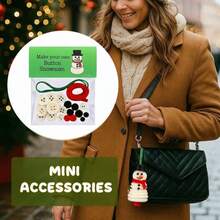 DIY Button Snowman Ornament Craft Kit, Make Your Own Holiday Tree Decorations, Family Activity Winter Crafts - Multicolor - View 5