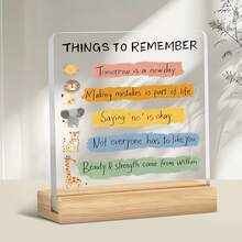 1件，圣诞礼物 - 励志装饰牌匾“值得铭记的事”适合摆放在书房或房间，传递积极的日常信念，也适合作为感恩节礼物，为家庭和办公环境注入勇气和希望。 - 彩色 - 查看 8