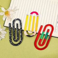 Juego de 6 sujetapapeles grandes de acrílico, de colores brillantes - Los sujetapapeles grandes se utilizan para útiles escolares, regalos para maestros de vuelta a la escuela y organización - Muy adecuados para maestros y manualidades DIY, Juego de 6 marcapáginas de acrílico con diseños de frutas variadas. - Multicolor - Ver 9