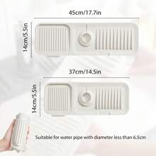 1 Pc Silicone Dish Drying Mat - Foldable, Heat-Resistant, Multi-Purpose Draining Pad, Suitable For Non-Slip Mats For Sink Side, Natural And Hygienic Kitchen Essential For Home And Kitchen Room Decor, Part Of Your Cozy Fall& Winter Styles And Christmas Decorations - Grey - View 2