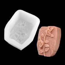 1 PC 3D Silicone Resin Mold For 3D Embossed Crafts - Rose & Leaf Design, Ideal For Soap, Candles - Perfect Holiday Gift For Thanksgiving, Christmas, Halloween, Easter, Valentine'S Day, Birthday, Home Decoration, Silicone Molds For Crafts, Best For Christmas, Perfect For Thanksgiving - White - View 6