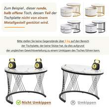 Elegant Set Of 2 White Coffee Tables, 60*60*46cm And 50*50*30.8cm, Round Tables With High Gloss Dermol Appearance, 2 Drawers, Load Capacity Up To 30kg, Combination Of Nestable Coffee Tables. - White + MDF - View 10