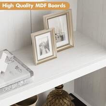 Librería arqueada de 5 estantes, estilo rústico, de madera con protección metálica en las esquinas, 182 cm de altura, ideal para exhibir objetos en la oficina en casa, la sala de estar, el dormitorio y más. - Blanco - Ver 8