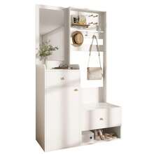 Hall Trees - White + Particle Board - View 10