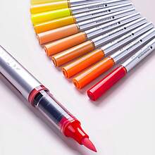 120色直涂式丙烯马克笔，辉柏嘉大容量，色彩鲜艳，超强色彩叠加能力，自动控墨，流畅强力覆盖，高精度，适用于画布、岩石、木材、石头、玻璃等多种材质。创意礼品之选，2026年返校必备美术用品文具。 - 彩色 - 查看 8