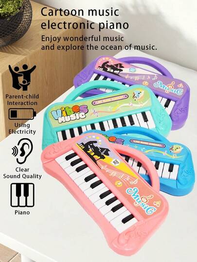 Piano de teclado para niños, 22 teclas Piano de bebé Juguete de teclado musical, Instrumento portátil para niños, Juguete educativo eléctrico para principiantes, Regalo para niños y niñas de 3+ años