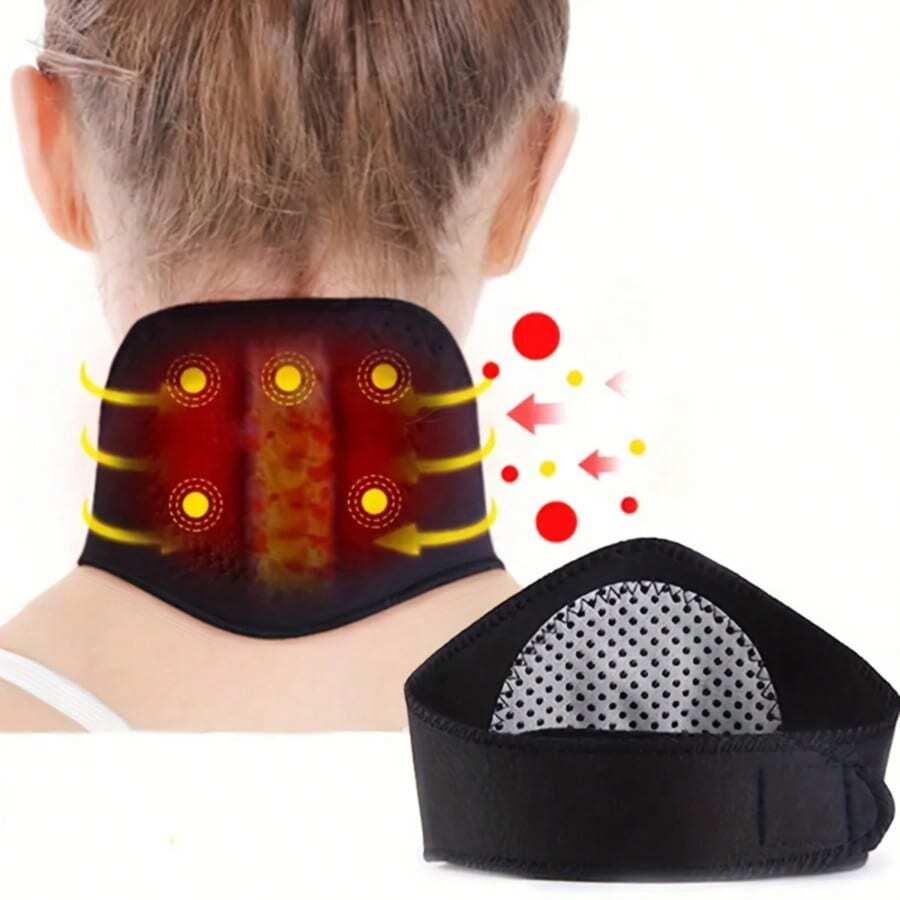 1pc Neck Warmer, Neck Massage, Soothing Massage, Winter Neck Wrap - Black - View 1