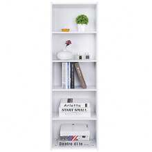 2 PCS 5-Tier Bookcase 52 Open Shelf Bookshelf Display Storage Shelf White - 1 - 查看 4