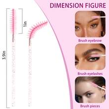 MyAoKuE-Up 50/100 Stück Mascara Bürsten, trichterförmige Mascara Applikatoren, Einweg-Spiralbürsten zum Reinigen der Wimpern, kristallglänzende Mascara Bürsten, Werkzeuge für Wimpernverlängerung, tragbar und geeignet für den täglichen Gebrauch und zum Reisen. - Pink - Übersicht 4