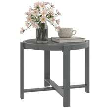 Outsunny Beistelltisch Gartentisch Rund Wetterfest Aluminum Balkontisch Mit Marmoroptik Campingtisch Kaffeetisch Für Wohnzimmer Büro Outdoor Indoor Grau - 灰色 - 查看 9