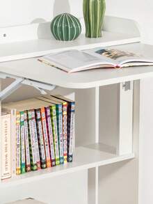 SoBuy Home Office Folding Table Desk Computer Desk Workstation With 3 Shelves White W64 X D58 X H82cm FWT92-W