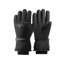 1双冬季滑雪保暖手套，户外触屏防风保暖内衬滑雪手套雪地手套