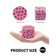 Cute Tobacco/Herb Grinder - Pink & Pretty Strawberry/Cherry Metal Grinder, 4-Piece 50MM, Smoking Accessories, For Smokers - 50毫米 - 查看 4