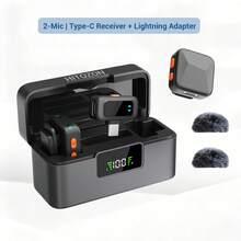 HITOZON Wireless Lavalier Microphone For IPhone IPad Android With Charging Case 36h Battery Life, Noise Cancellation, Plug-Play Clip On Lapel Mic For Video Recording, Vlog, Live Streaming