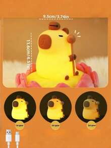 Luce notturna carina di capibara, luce notturna di bufalo, luce LED soffice. Interruttore a levetta, luce notturna ad animale novità, adatta per scrivania, dormitorio, camera da letto, decorazione di ritorno a casa, regalo di compleanno e Natale, ornamento, compagno per dormire - Multicolore - Visualizzare 18