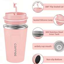 2026 New 17oz (510ml) / 13oz (380ml) Double Wall Vacuum Insulated Travel Coffee Mug, Suitable For Commuting, Office, Travel, Camping