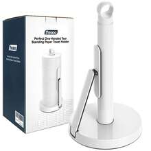Theaoo Heavy-Duty Stainless Steel Paper Towel Holder With Tension Arm – Easy One-Handed Tear, Modern Standing Countertop Dispenser For Kitchen, Holds All Paper Towel Rolls - trắng - Xem 12