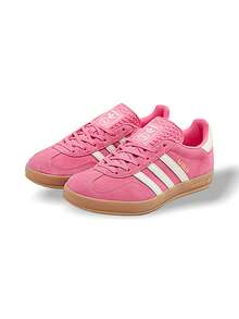 Adidas Gazelle JR1356 女款运动鞋 吸汗透气保暖轻便百搭 纯色Logo 弹性好 易洗快干 日常上学运动户外跑步 女款 粉色 JR1356 - 粉色 - 查看 2