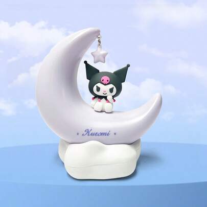 Miniso 1 chiếc đèn ngủ LED trang trí Sanrio Kuromi, thiết kế hình trăng lưỡi liềm, chất liệu nhựa, dùng trang trí phòng ngủ, quà tặng hoàn hảo cho ngày lễ và sinh nhật.