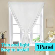 1pc Self-Adhesive Portable 100% Blackout Window Curtain, Drill-Free Blackout Cloth Suitable For Windows, Doors, Bedrooms, Basements - Heat Insulation, Dark Small Room Curtain, Can Be Used Year-Round,Fall Decor,Autumn Decor,Room Decor - White - View 77