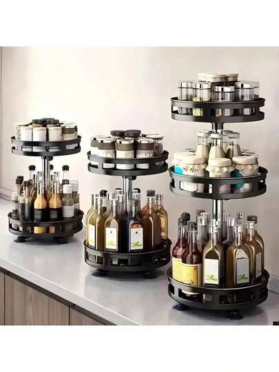 [Kitchen Organization And Storage]Multi - Layer Rotating Kitchen Organizer For Spices, Oils And CondimentsHome Decor, Party Storage, Christmas Storage, New Year Storage