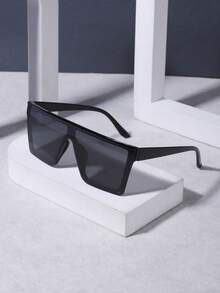 1 PC Men's Flat-Top Square Fashion Glasses, Suitable For Everyday Use - Multicolor - View 3