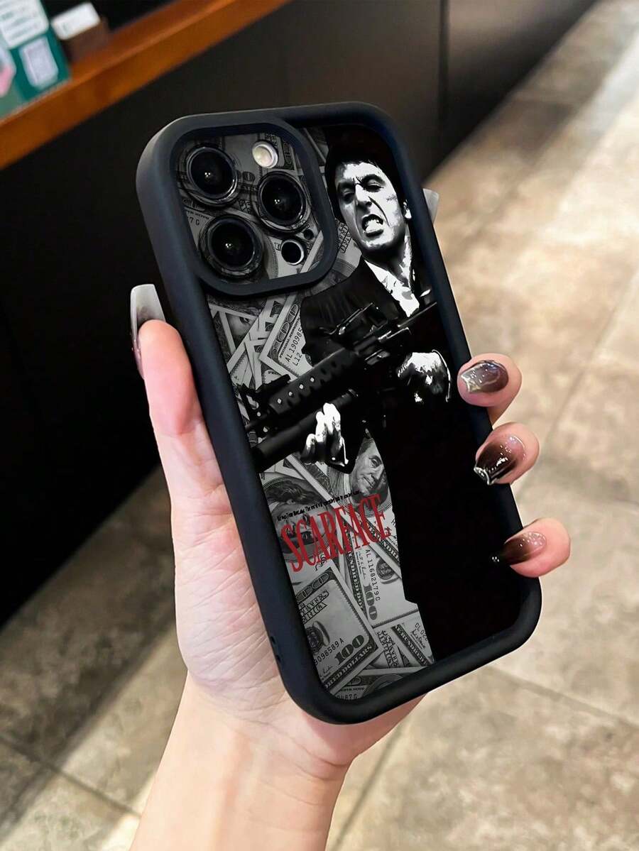 Funda de teléfono a prueba de golpes de TPU con superhéroe personalizado con billete de dólar estadounidense compatible con iPhone 17, 17 Pro Max, 17 Air, 16, 16 Plus, 15, 14, 13, 12, 11, XS, XR, X, 7, 8 Plus, Pro Max, 13 Pro Max, 16 Pro Max, regalos para mujeres y hombres - Negro - Ver 1