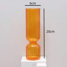 1 件新款北欧风格创意条纹彩色玻璃花瓶，气泡形复古装饰展示品，适用于架子、餐桌、办公室、浴室、台面、家居 - 彩色 - 查看 26