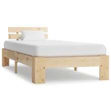 vidaXL Letto in legno massiccio di pino, 100x200 cm - Castano - Visualizzare 1