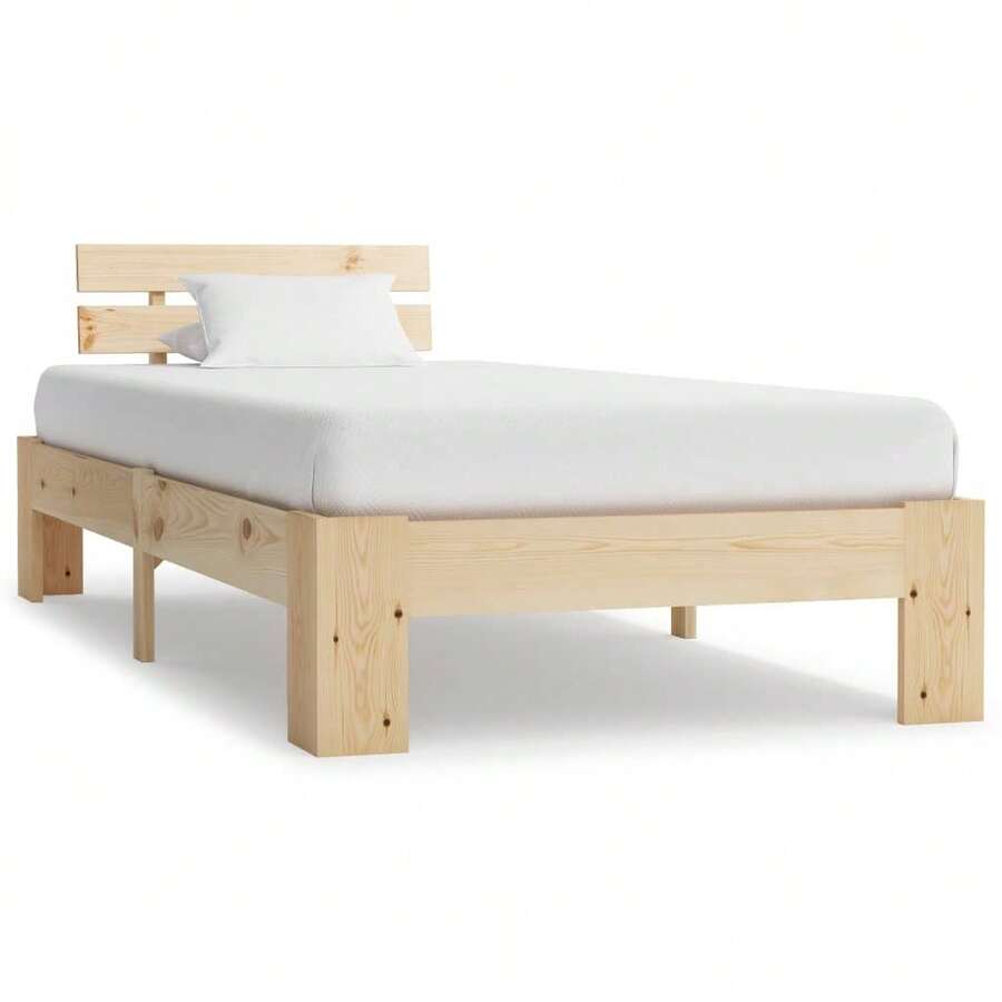 vidaXL Letto in legno massiccio di pino, 100x200 cm - Castano - Visualizzare 1