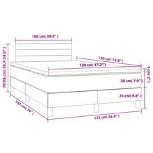 vidaXL Boxspringbett Mit Matratze, Dunkelgrau, 120x190 Cm, Stoff - Grey - View 9