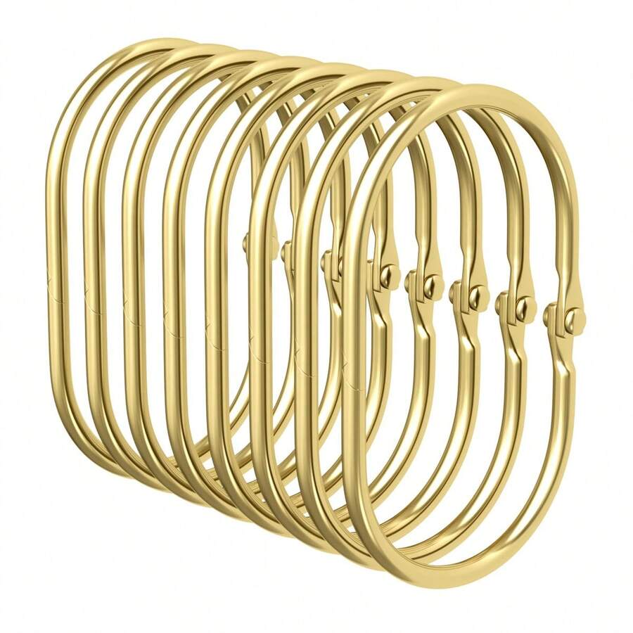 10个/30个/50个装椭圆形浴帘环，浴帘杆挂钩，椭圆形浴帘环，椭圆形浴帘夹，金色，黑色，银色 - 彩色 - 查看 1