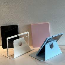TenYide 1 pièce Support rotatif à 360° en acrylique pour tablette, coque arrière en acrylique résistante aux rayures et aux pliures avec fente pour stylet, mise en veille/réveil magnétique, compatible avec les séries iPad / MatePad / Honor Pad, plusieurs couleurs disponibles - Bleu ciel - Voir 3