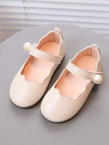 1 Pair Toddler Girls' Casual Shoes, Simple, Comfortable, Lightweight, Fashionable, Versatile Flat Shoes For Daily Wear - Beige - View 1