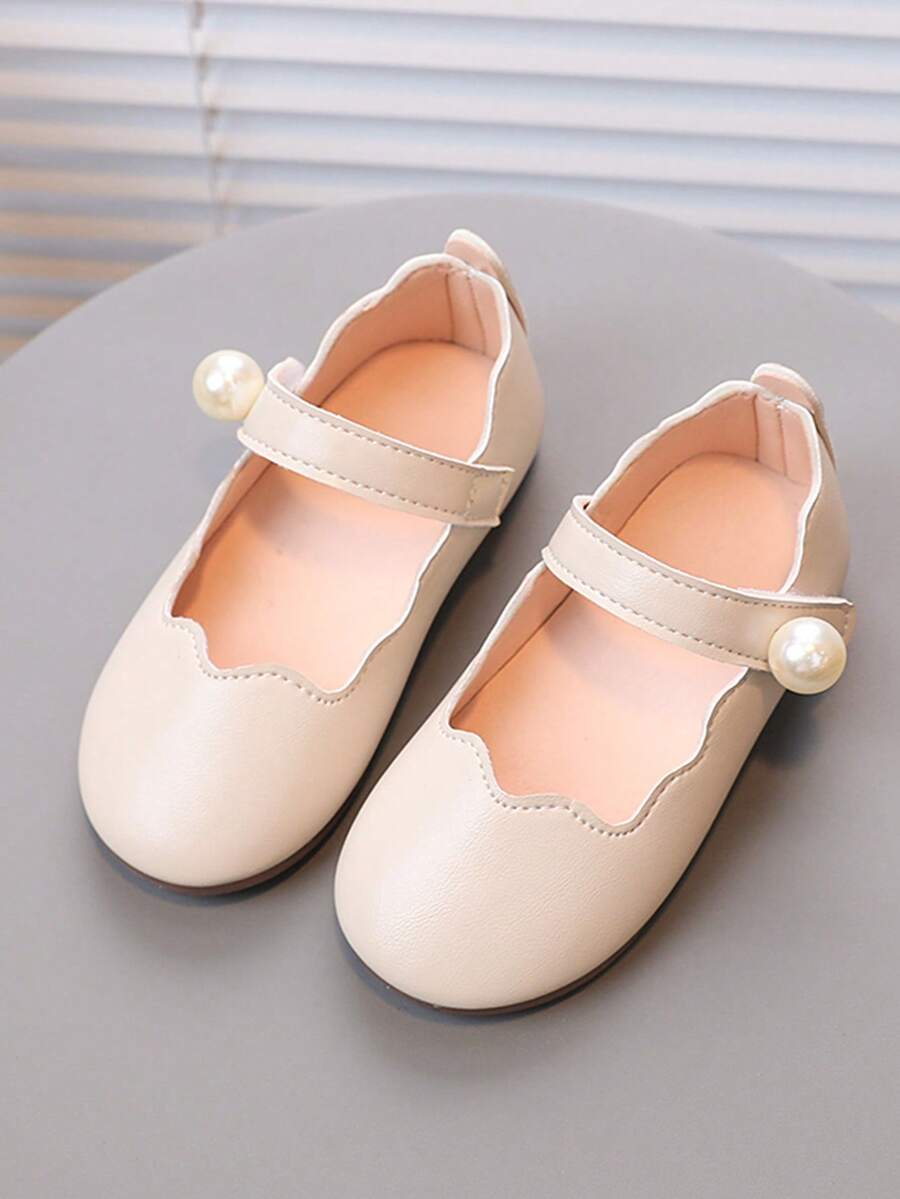 1 Pair Toddler Girls' Casual Shoes, Simple, Comfortable, Lightweight, Fashionable, Versatile Flat Shoes For Daily Wear - Beige - View 1