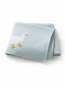 Chăn cho bé sơ sinh 100% cotton, dùng được cả bốn mùa, họa tiết thiên nga lớn dễ thương, khăn quấn cho bé, chăn xe đẩy, vật dụng cần thiết cho bé. - xanh nhạt - Xem 9