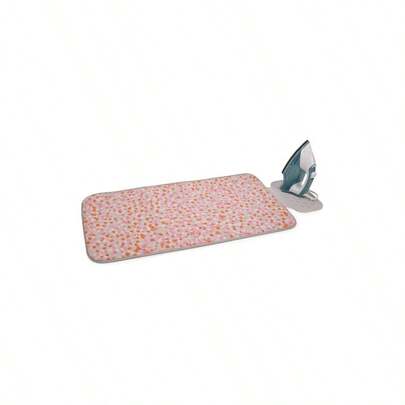 Folding Ironing With Silicone Iron Rest, Easy Ironing On Any Surface, Heat And Steam Resistant, Non - Slip Ironing Pad, Hanging Loop, Compact Storage, 90x 47, Peach Blossom