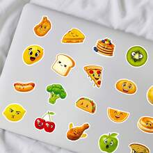 56pcs/Set Food Theme Stickers, Food Face Pattern Sticker Pack, Creative Decals For Festivals Cheering And Party, Decorative DIY Gifts, Artistic Stickers For Diary, Laptop, Notebook, Water Bottle, Phone Case, Aesthetics Stickers For Teens Adults, School Supplies - Multicolor - View 7