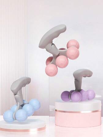 1ชิ้น ลูกกลิ้งนวดมือขนาดกะทัดรัด อุปกรณ์ฟิตเนสในบ้านสำหรับโยคะน้ำหนักเบาสำหรับผู้ชายและผู้หญิง เครื่องนวด 6 ล้อเพื่อการผ่อนคลาย