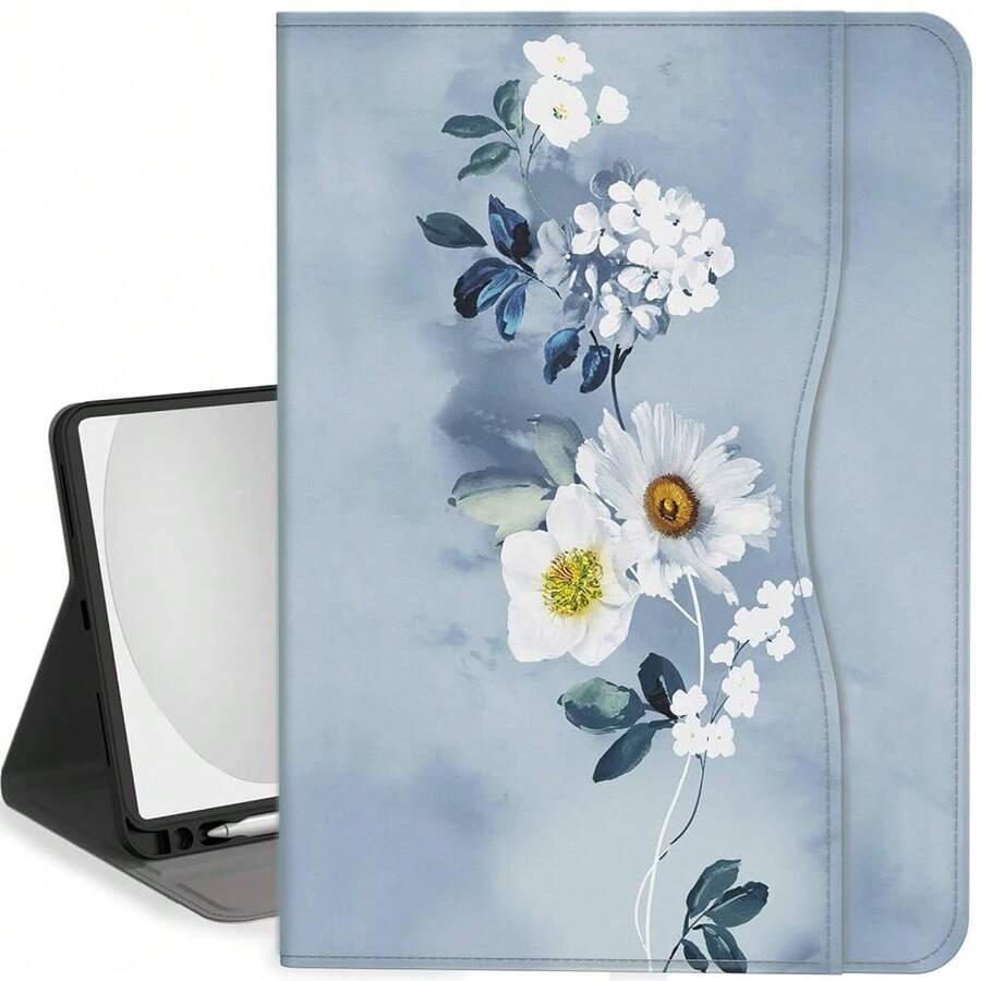 Case For IPad (A16) 11th Generation 11 Inch 2025, IPad 10th Generation Case 10.9 Inch 2022 Flip Stand Auto Sleep Cover With Pencil Holder & Pocket, Blue Floral,BlueFloral - 藍花 - 查看 1
