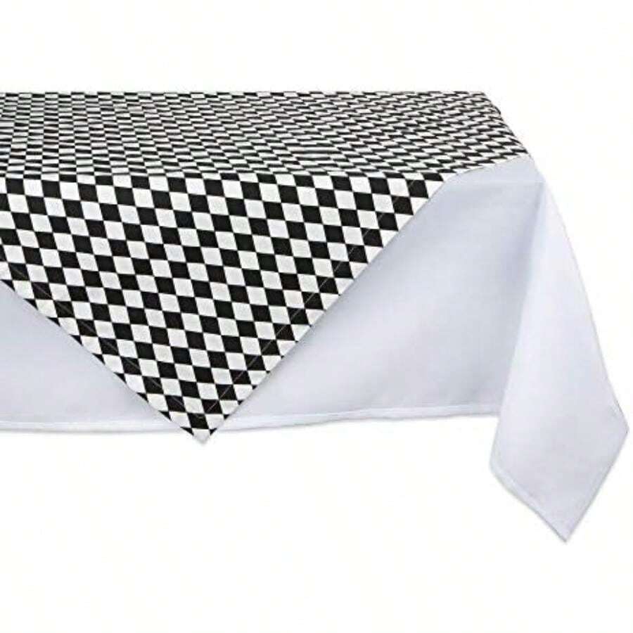 DII Mesa de Halloween, colección de arlequín, decoración de Mesa, 40 x 40, Negro y Crema(101.6 x 101.6 cm (Cuadrado) Cuadrado) - Multicolor - Ver 1
