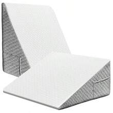 Wedge Pillow With Foam Top For Sleeping,Reading And Rest, 10 Inch Elevated Support Triangle Bed Pillow For Legs And Back Support With Washable Cover - Multicolor - View 3