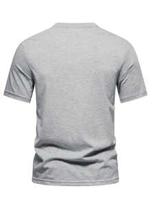 Men's Casual Solid Color Short Sleeve T-Shirt, Comfortable & Breathable, Summer Style