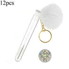 6/8/10/12/15pcs Disposable Glitter Cleaning Spoolie Brushes Mascara Wands Tubes Diamond Faux Fur Ball Keyring Eyelash Brush Makeup Tool Applicator Set - Multicolor - View 27