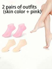1/2 Pairs Silicone Foot Care Socks, For Dry Cracked Heels And Softening Rough Skin, Unisex Foot Care Tool, Suitable For Pedicure, Home Foot Care, High Elasticity Compression Socks, Suitable For Pairing With Massage And Moisturizing Foot Gel - Multicolor - View 18