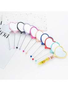 10个DIY手持镜，带可拆卸珍珠棒，适用于珠宝制作、青少年和成人、波西米亚风格家居装饰、派对礼品、艺术项目（多种颜色可选） - 彩色 - 查看 11