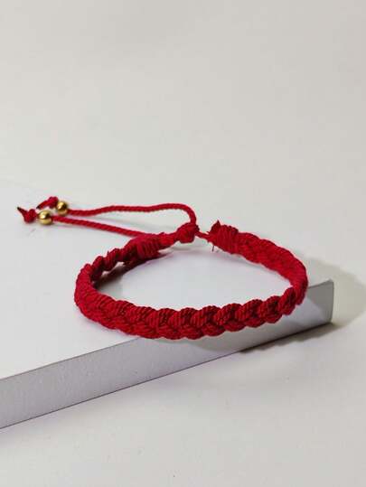 1 Pieza Pulsera Casual Y Moderna Hecha A Mano Con Patrón De Onda Trenzada, Adecuada Para El Uso Diario De Las Mujeres