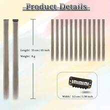 Gray Hair Extensions Clip In - 22 Inch 12 PCs Party Highlights Colored Hair Extensions Straight Synthetic Clip In Hairpieces For Women Halloween Christmas Costume - Silver Gray,SliverGray12PCs - SliverGray12PCs - View 3