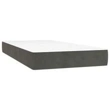 vidaXL Boxspringbett Mit Matratze, Dunkelgrau, 90x200 Cm, Samt - Grey - View 5