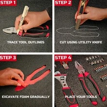 Tool Box Foam Inserts High Density Easy To Use Non Slip Tool Box DIY Storage - Black - View 4